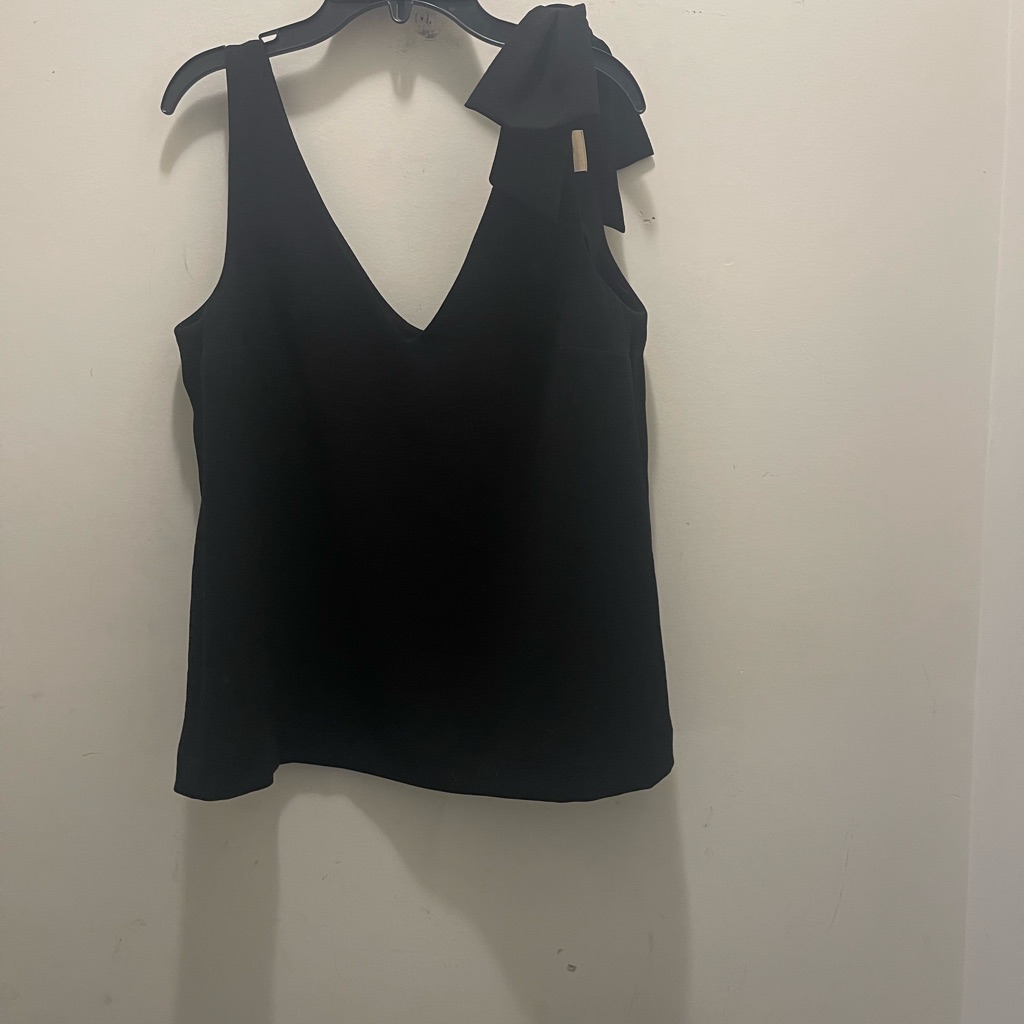 Sezane Sleeveless V-Neck Bow-Shoulder Tank Top